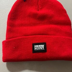 Night Scope Brightside Rechargeable LED Beanie by Night Scout Red Knit